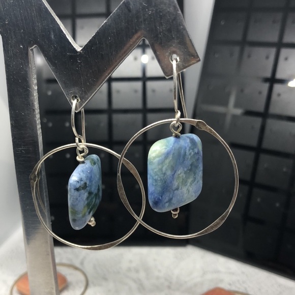 Artisan boho style dangle hoop earrings bundle lot 3 - Picture 7 of 8